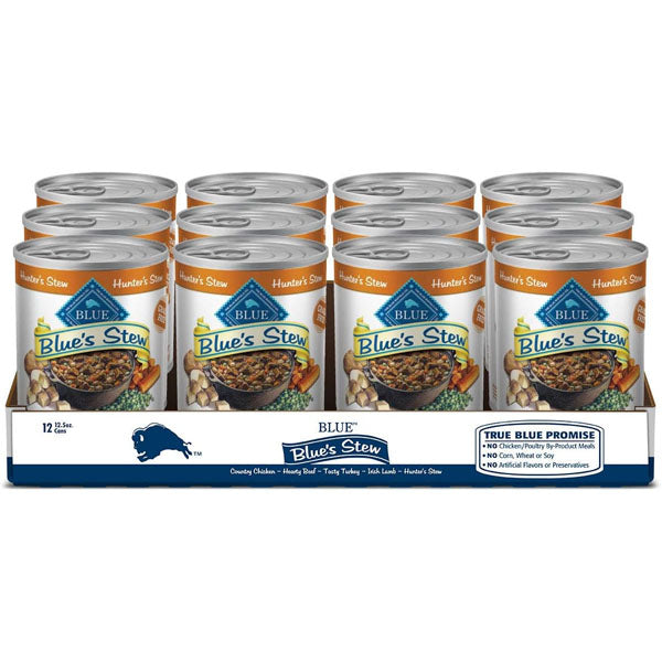 Blue Buffalo Blue's Stew Grain Free Natural Adult Wet Dog Food, Hunter's Stew 12.5 oz cans (Pack of 12)