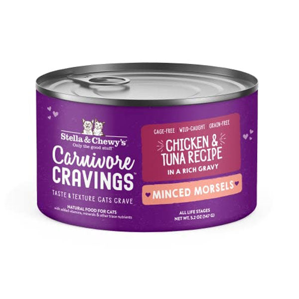Stella & Chewy's Stella & Chewy's Carnivore Cravings Cage-Free Chicken & Wild-Caught Tuna Flavored Minced Wet Cat Food (24 Pack) 5.2OZ