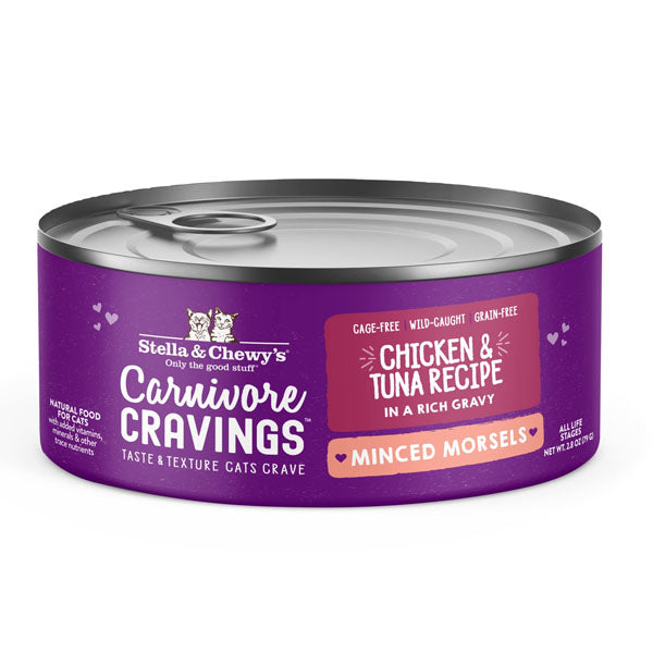 Stella & Chewy's Stella & Chewy's Carnivore Cravings Cage-Free Chicken & Wild-Caught Tuna Flavored Minced Wet Cat Food (24 Pack) 2.8OZ