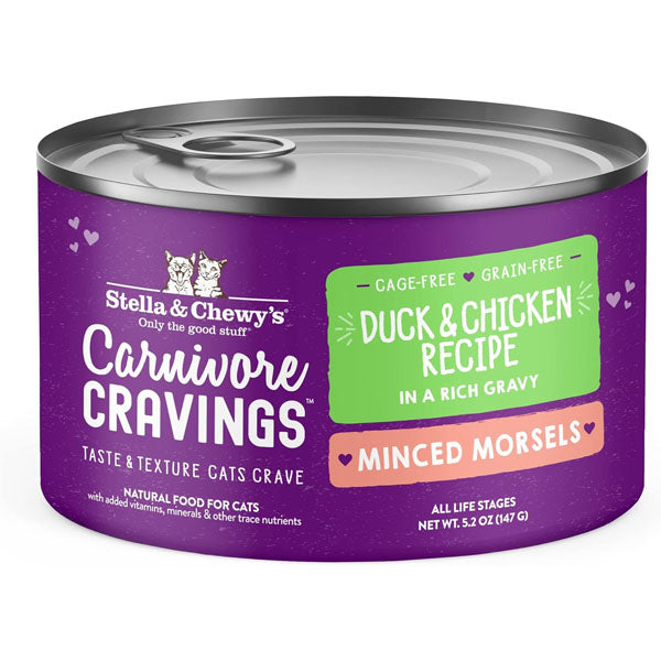 Stella & Chewy's Stella & Chewy's Carnivore Cravings Cage-Free Duck & Chicken Flavored Minced Wet Cat Food (24 Pack) 5.2OZ