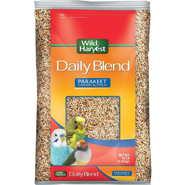 Wild Harvest Daily Blend Nutrition Diet for Parakeet, Canary and Finch, Orange flavored, 10 Pounds