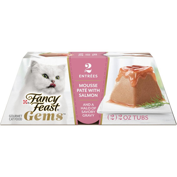 Fancy Feast Gems Pate Cat Food Mousse With Salmon and a Halo of Savory Gravy Cat Food - (Pack of 8) 4 oz. Boxes