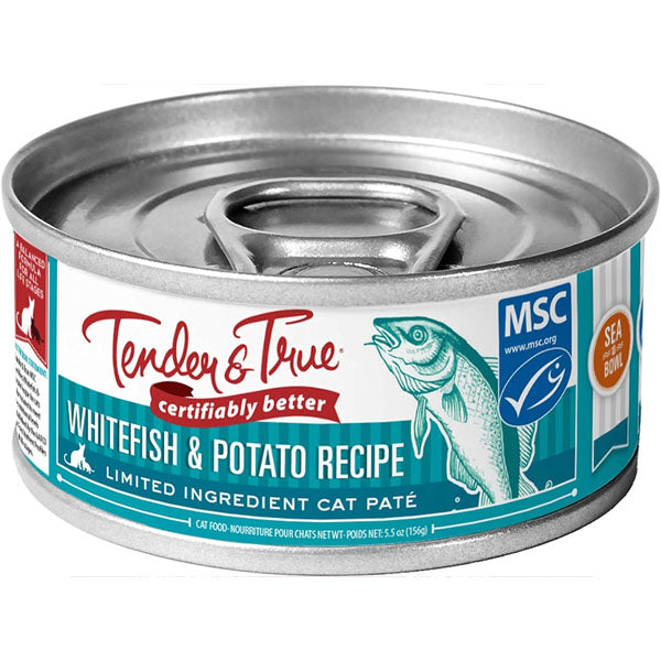Tender & True Ocean Whitefish & Potato Recipe Canned Cat Food, 5.5 oz, Case of 24, 34021