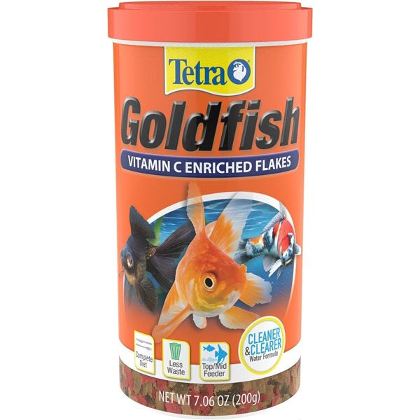 Tetra Goldfish Flakes, Nutritionally Balanced Diet For Aquarium Fish, Clear Water Formula Fish Food, 7.06 oz