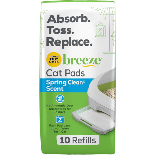 Purina Tidy Cats Breeze Litter System Cat Pad Refills 10ct. Pack Tidy Cats Cat Litter Pads - 10 ct. Pouch - Spring Clean