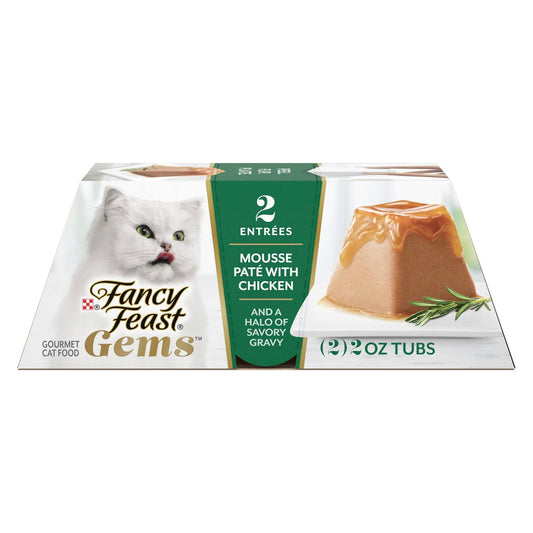 Fancy Feast Gems Cat Food Mousse With Chicken and a Halo of Savory Gravy Cat Food - (Pack of 8) 4 oz. Boxes