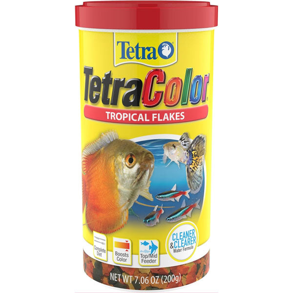 TetraColor Tropical Flakes, Color Boosting Fish Food, Nutritionally Balanced Diet for Tropical Fish, 7.06 oz (Pack of 1)